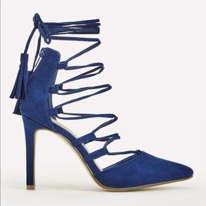 Justfab Navy lace up heels